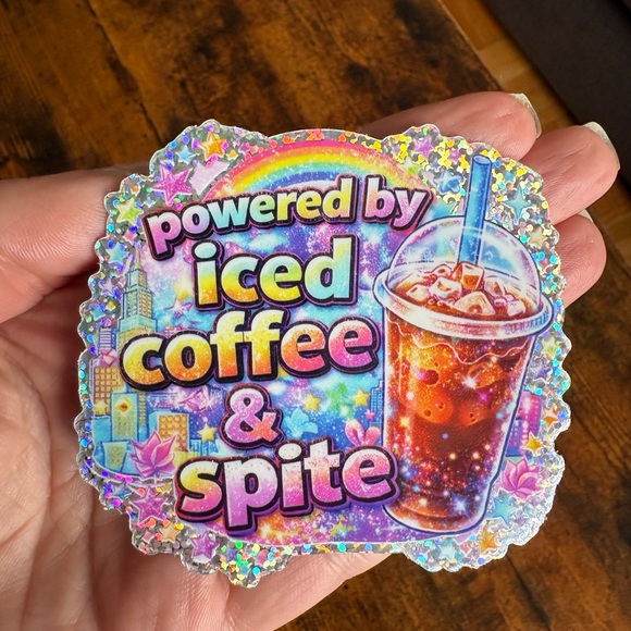 Accessories - Powered by Iced Coffee & Spite ✨ Holographic Stanley Cup Sticker